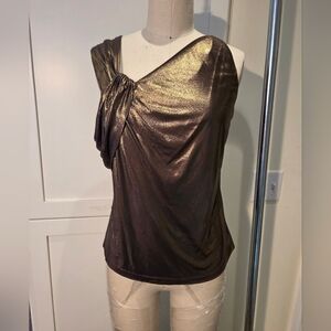 Per Se Gold One-Shoulder Blouse